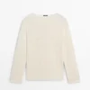 Pullover aus Baumwollmischung mit Cutwork-Muster