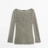 Pullover aus Baumwollmischung mit Cutwork-Muster