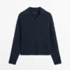 Pullover aus Baumwollmischung mit Poloshirt-Kragen