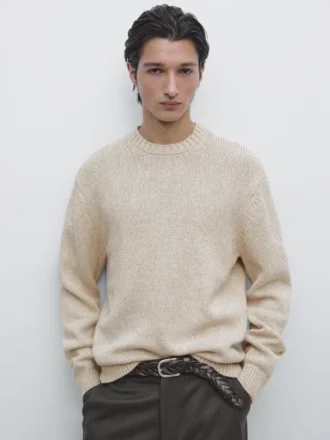 Pullover aus Baumwollmischung mit Rundhalsausschnitt