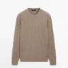 Pullover aus Baumwollmischung mit Zopfmuster