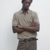 Pullover aus Baumwollstrick mit Poloshirt-Ausschnitt Pullover aus Baumwollstrick mit Poloshirt-Ausschnitt