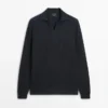 Pullover aus Baumwollstrick mit Poloshirt-Ausschnitt