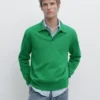 Pullover aus Baumwollstrick mit Poloshirt-Kragen