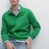 Pullover aus Baumwollstrick mit Poloshirt-Kragen
