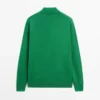 Pullover aus Baumwollstrick mit Poloshirt-Kragen
