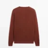 Pullover aus Leinen- und Kaschmir-Strick mit Rundhalsausschnitt