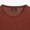 Pullover aus Leinen- und Kaschmir-Strick mit Rundhalsausschnitt