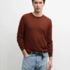 Pullover aus Leinen- und Kaschmir-Strick mit Rundhalsausschnitt