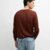 Pullover aus Leinen- und Kaschmir-Strick mit Rundhalsausschnitt