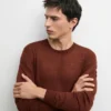 Pullover aus Leinen- und Kaschmir-Strick mit Rundhalsausschnitt