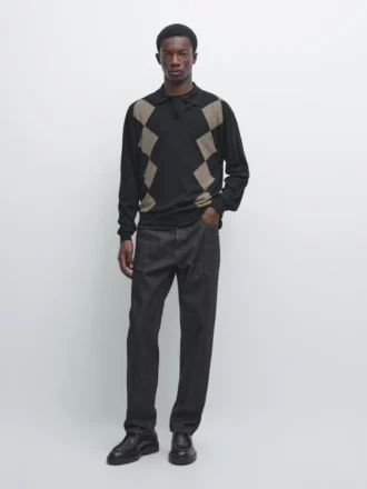 Pullover aus Wollmischung mit Argyle-Muster