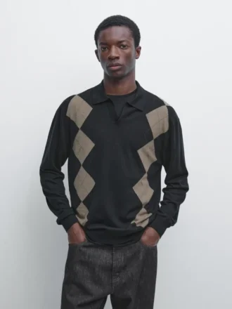Pullover aus Wollmischung mit Argyle-Muster