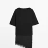 Pullover mit kontrastierenden Spitzendetails Pullover mit kontrastierenden Spitzendetails