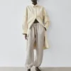 Sarouel-Hose aus 100 % Leinen mit Waffelstruktur Sarouel-Hose aus 100 % Leinen mit Waffelstruktur