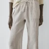 Sarouel-Hose aus 100 % Leinen mit Waffelstruktur Sarouel-Hose aus 100 % Leinen mit Waffelstruktur
