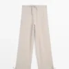 Sarouel-Hose aus 100 % Leinen mit Waffelstruktur Sarouel-Hose aus 100 % Leinen mit Waffelstruktur
