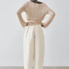 Sarouel-Hose aus Leinenmischung