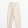 Sarouel-Hose aus Leinenmischung