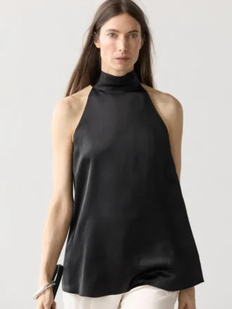 Satin-Haltertop mit Bindedetail Satin-Haltertop mit Bindedetail