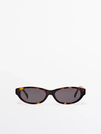 Schmale Sonnenbrille in Schildpatt-Optik