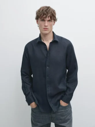 Slim-Fit-Hemd aus 100 % Leinen