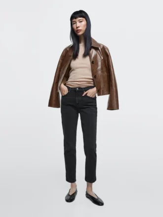 Slim-Fit-Jeans mit mittlerer Leibhöhe und verkürztem Bein