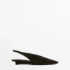 Slingback-Schuhe aus Spaltveloursleder Slingback-Schuhe aus Spaltveloursleder