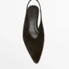 Slingback-Schuhe aus Spaltveloursleder Slingback-Schuhe aus Spaltveloursleder