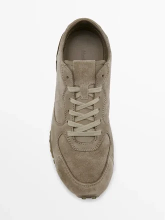 Sneaker aus Kontrastleder