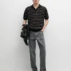 Strick-Poloshirt mit Kontraststreifen Strick-Poloshirt mit Kontraststreifen