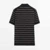 Strick-Poloshirt mit Kontraststreifen Strick-Poloshirt mit Kontraststreifen
