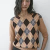 Strickpullover aus Baumwolle mit Argyle-Muster Strickpullover aus Baumwolle mit Argyle-Muster
