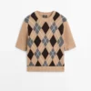Strickpullover aus Baumwolle mit Argyle-Muster Strickpullover aus Baumwolle mit Argyle-Muster