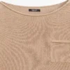 Strickpullover aus Baumwolle und Leinen mit Taschendetail