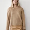 Strickpullover aus Baumwolle und Leinen mit Taschendetail