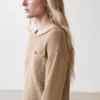 Strickpullover aus Baumwolle und Leinen mit Taschendetail