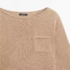 Strickpullover aus Baumwolle und Leinen mit Taschendetail