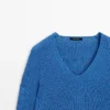 Strickpullover aus Baumwollmischung mit V-Ausschnitt