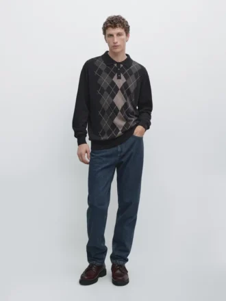 Strickpullover mit Argyle-Details