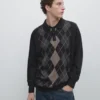 Strickpullover mit Argyle-Details Strickpullover mit Argyle-Details