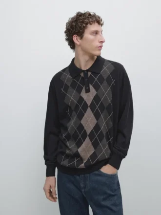Strickpullover mit Argyle-Details