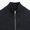 Strickpullover mit Stehkragen und Reißverschluss