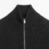 Strickpullover mit Stehkragen und Reißverschluss