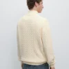 Strickpullover mit Stehkragen und Reißverschluss