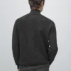Strickpullover mit Stehkragen und Reißverschluss