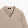 Strickpullover mit V-Ausschnitt und Ellbogenpatches