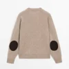 Strickpullover mit V-Ausschnitt und Ellbogenpatches
