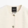Strukturierte Jacke aus Wollmischung mit Strassknöpfen Strukturierte Jacke aus Wollmischung mit Strassknöpfen