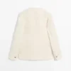 Strukturierte Jacke aus Wollmischung mit Strassknöpfen Strukturierte Jacke aus Wollmischung mit Strassknöpfen